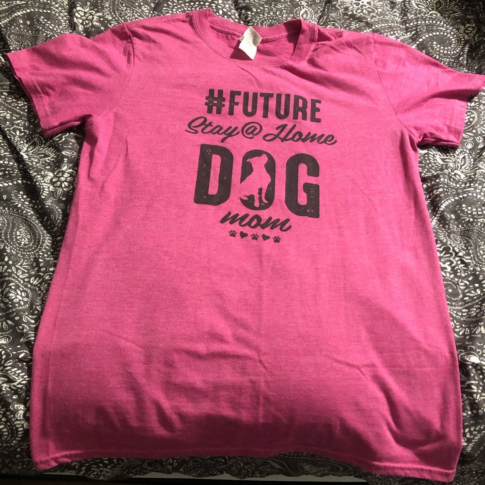 Future Stay at Home Dog Mom Pink T-Shirt